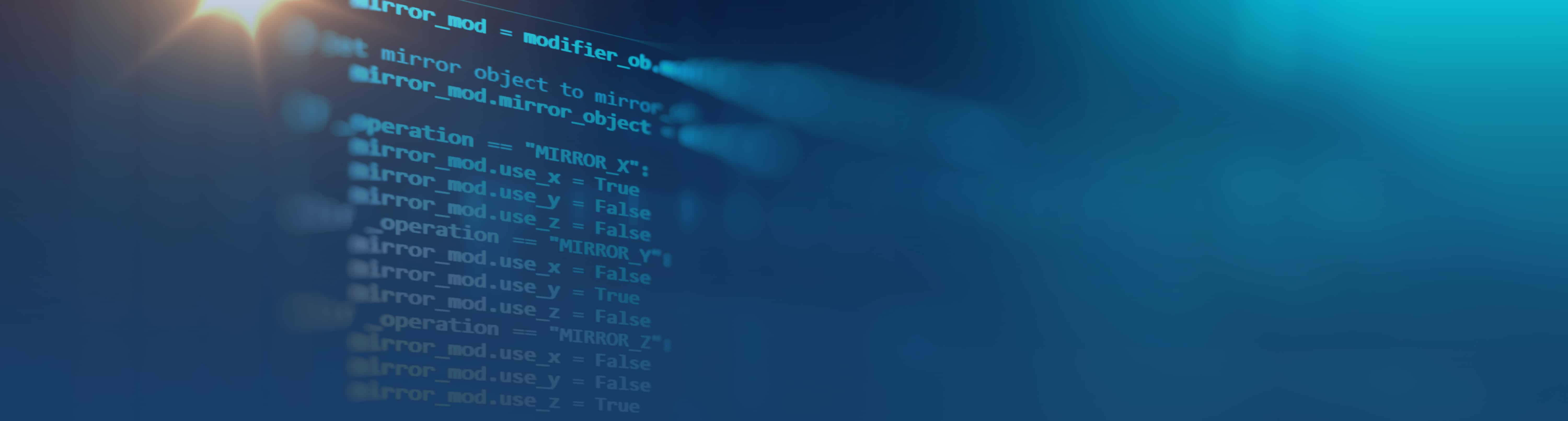 Codezeilen mit unscharfem blauem Hintergrund